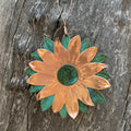 Sunflower Flower Copper Christmas Ornament