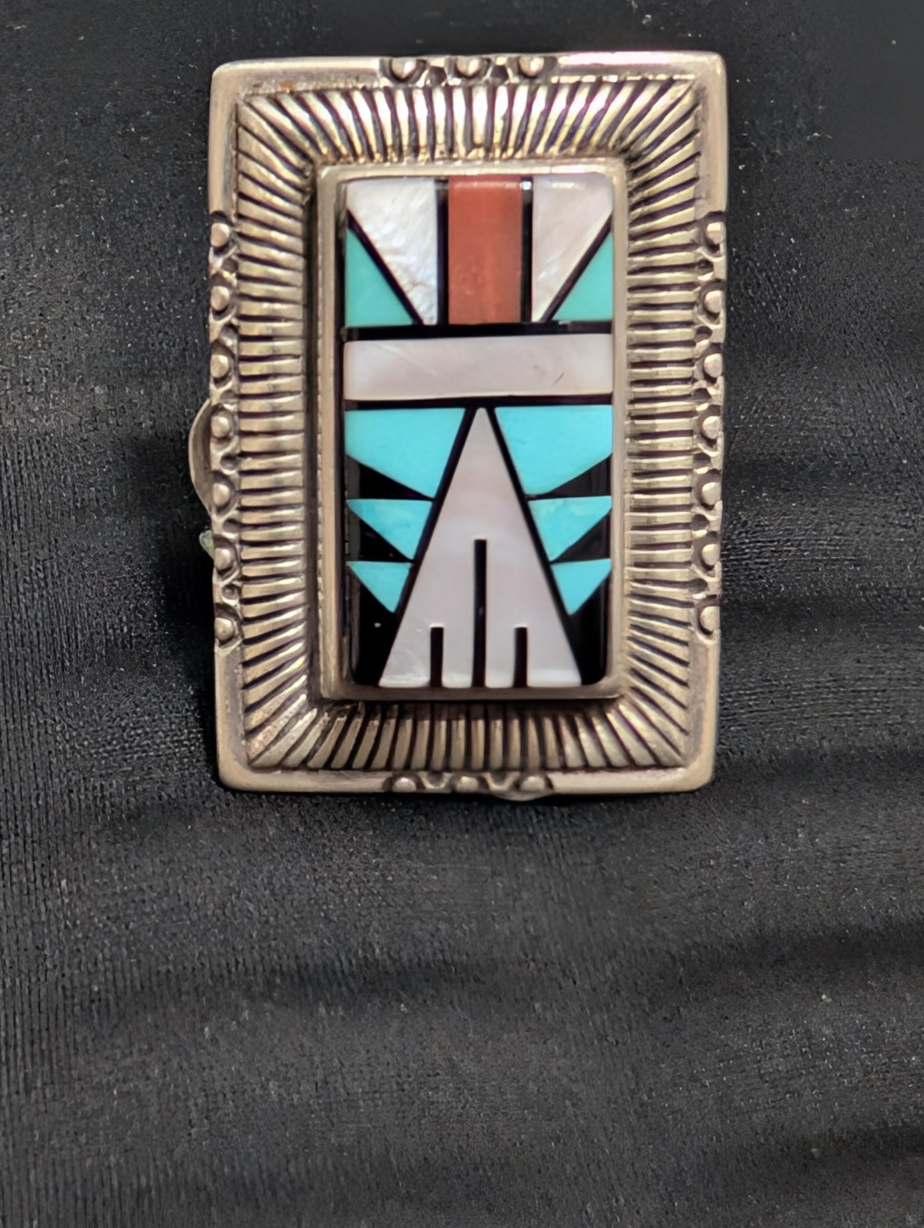 70s Zuni Inlay Ring, Size 9