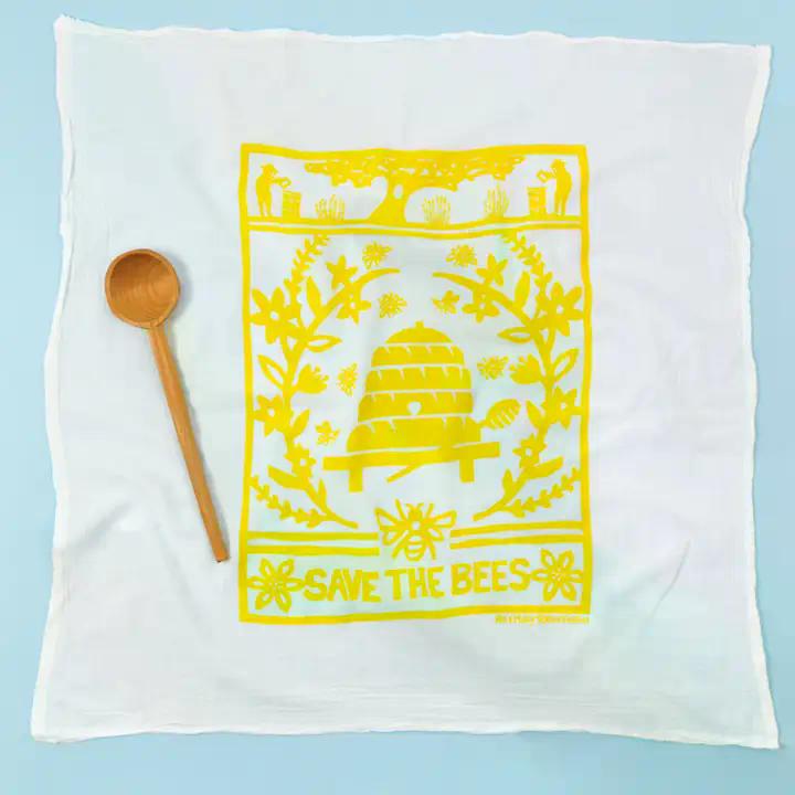 Flower Sack Dish Towel - Bees