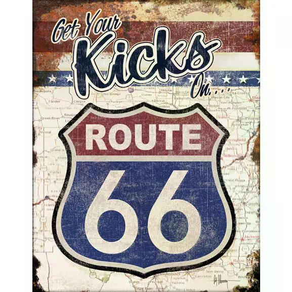 Rt 66 Kicks Tin Sign