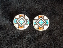 Round Inlay Post Earrings