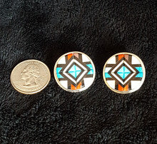 Round Inlay Post Earrings