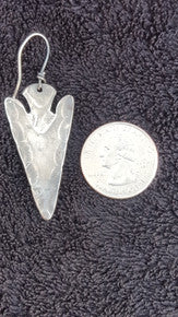 Silver Arrows Head Earrings With Coral