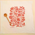 Dish Towel - Roses, Red