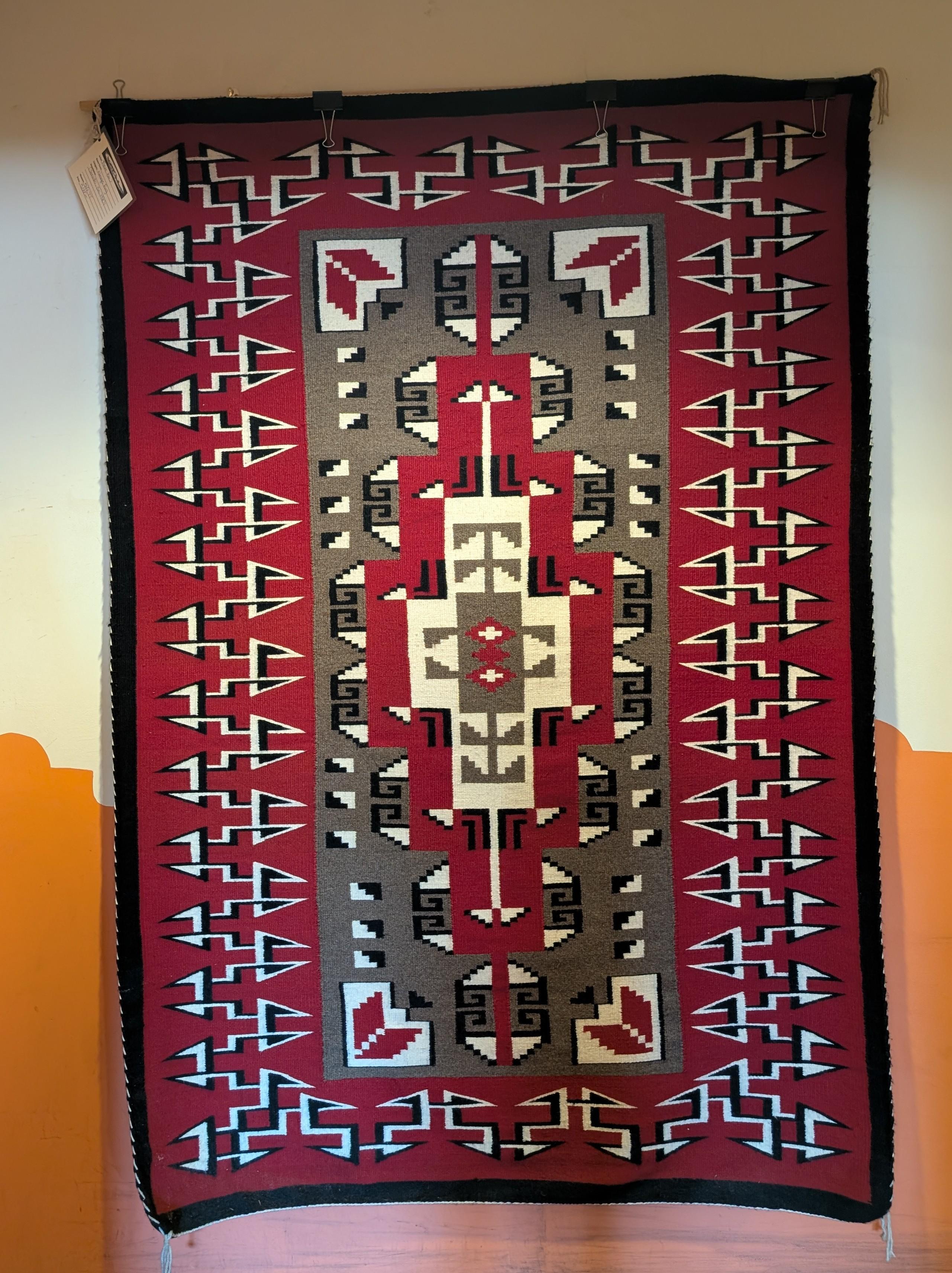 Ganado Red Navajo Rug, ca. 1980's  54"x77"