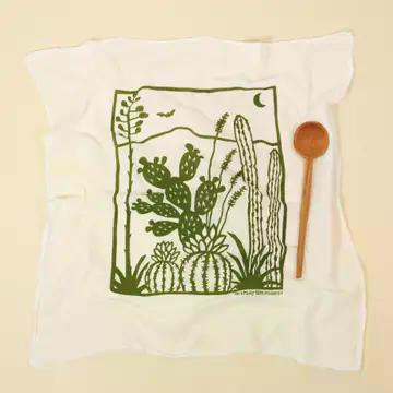 Dish Towel - Cacti, green