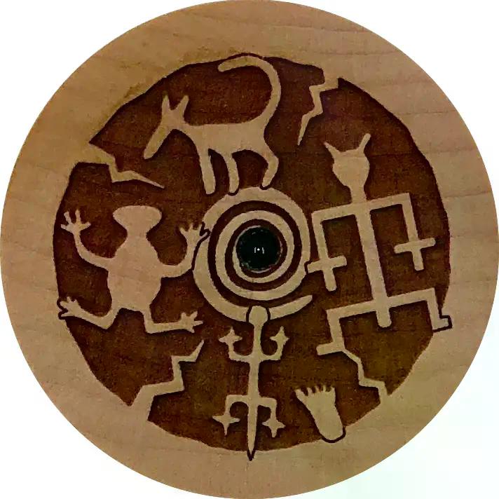 Circle of Life on Small Maple Box w/ Turquoise