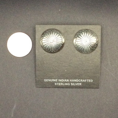 Round Sterling Silver CLIP  Earrings