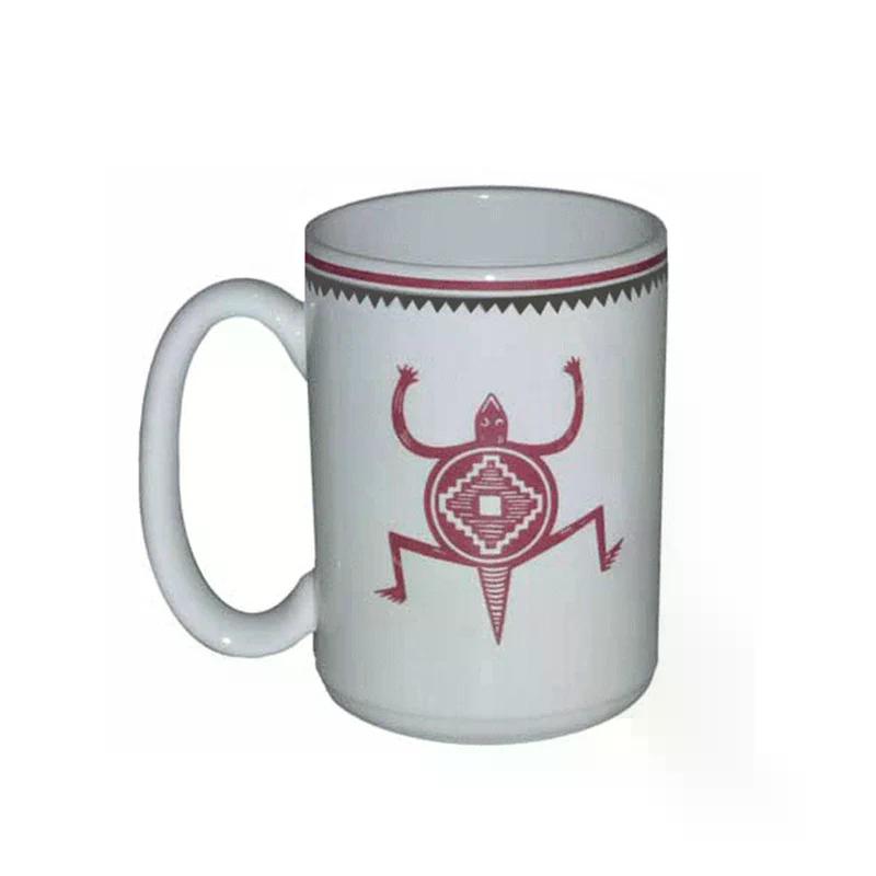 Lizard Mimbreno Ceramic Mug 15oz, Maroon
