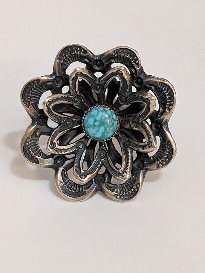 Flower Ring w Turquoise, KR Billah