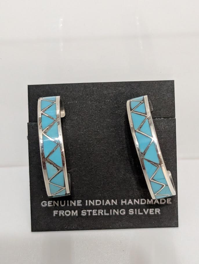 Inlay Turquoise Hoops, Tina Haloo