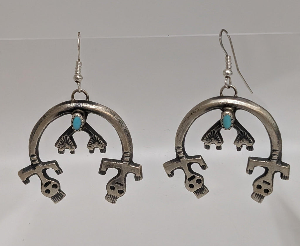 Sandcast Naja Rainbow Earrings w Turquoise