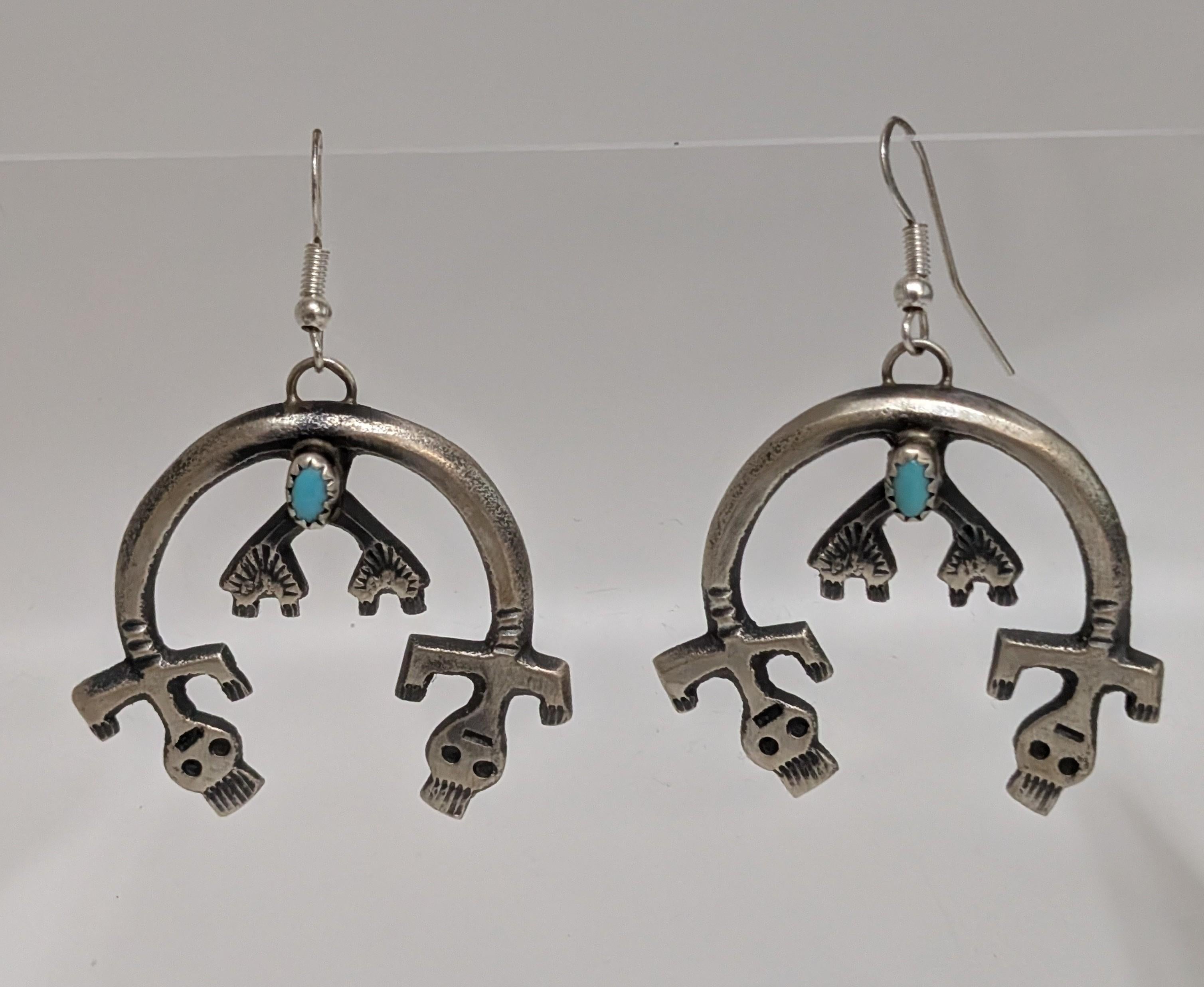 Sandcast Naja Rainbow Earrings w Turquoise
