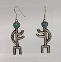Sterling Silver People Figure Earrings w Turq Head
