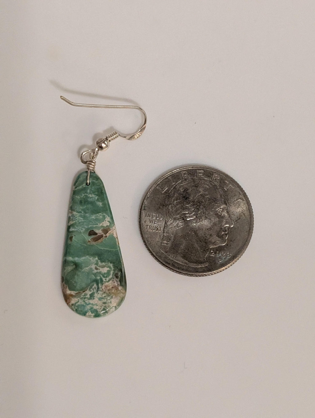 Light Green Turquoise Slab Earrings