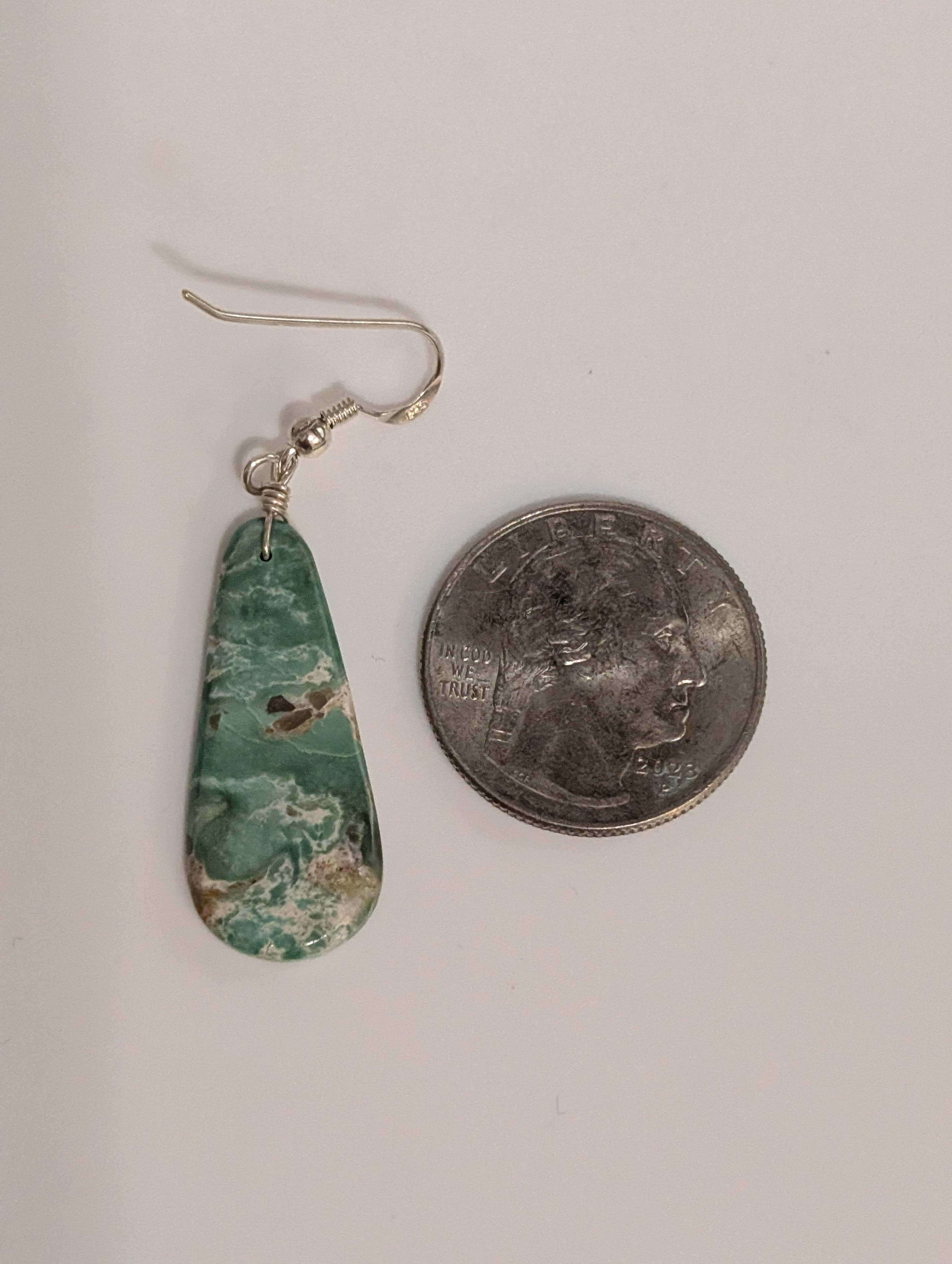 Light Green Turquoise Slab Earrings