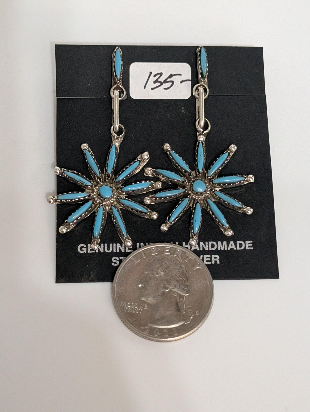 Turquoise Needle point Star earrings